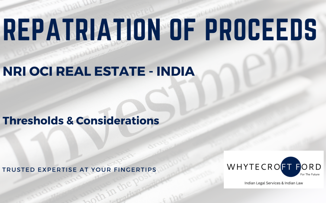 NRI OCI Property – Repatriation of Sale Proceeds