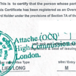 Illustrative image: front page of an Overseas Citizen of India Card (OCI)